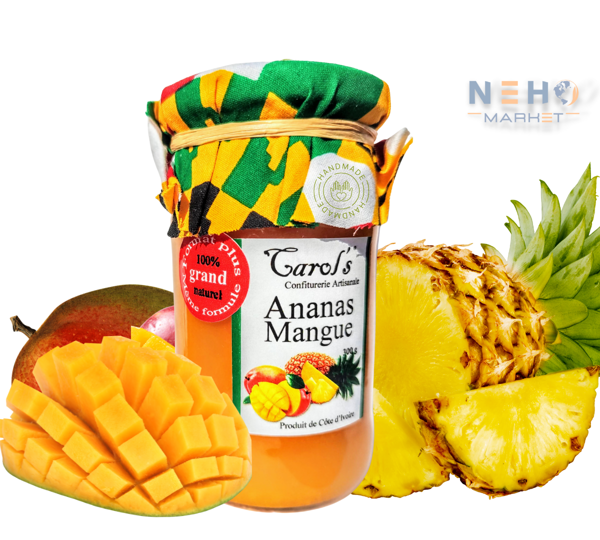 Retrouvez tout l'exotisme des confitures de fruits de l'Île de la  Martinique (giraumon, banane, ananas, mangue, melon, carambole