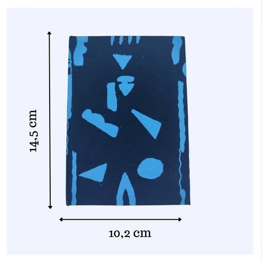 Carnet de notes couverture wax - Bleu - CAROL'S - Format A6