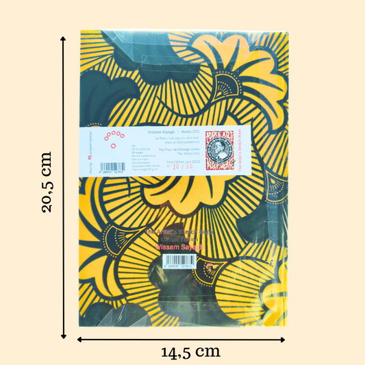 Carnet de notes couverture wax - Jaune - WeArt225 - Format A4 - Edition limitée