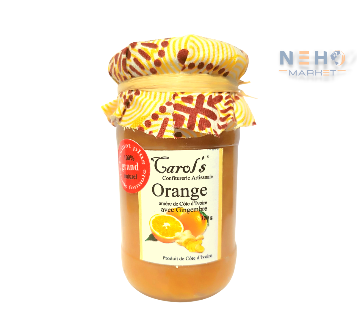 Confiture d'Oranges et Gingembre - CAROL'S - 300 g - Origine Côte d'Ivoire
