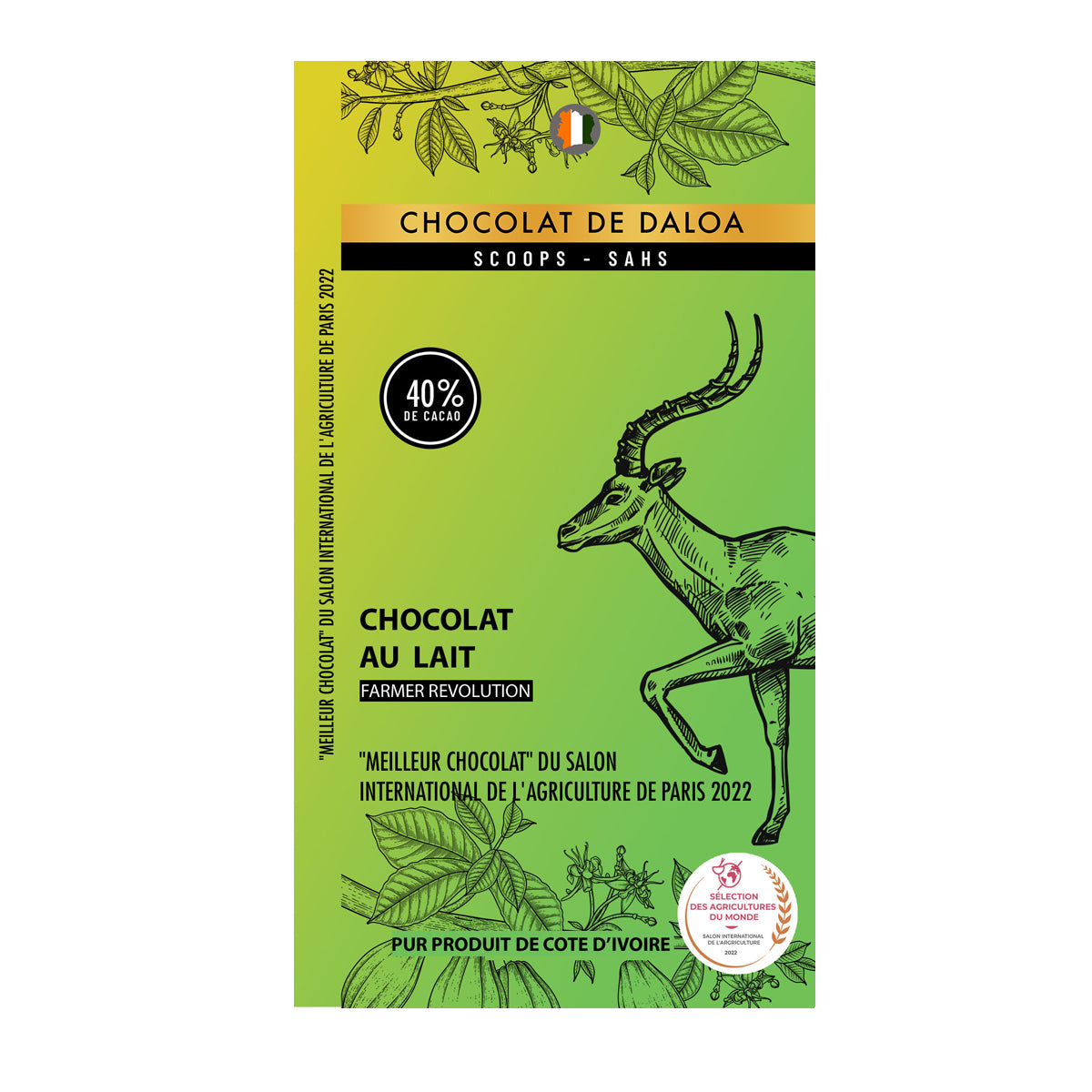 Tablette de chocolat au lait - (100g) - Origine Côte d'Ivoire