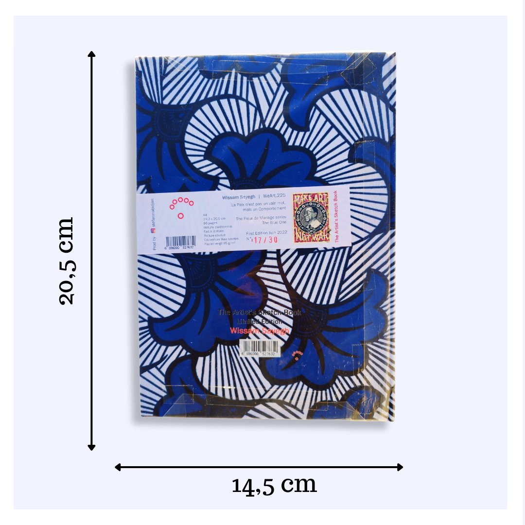 Carnet de notes couverture wax - Bleu - WeArt225 - Format A4 - Edition limitée